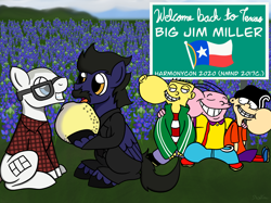 Size: 2732x2048 | Tagged: safe, artist:captshowtime, oc, oc:detective justice, earth pony, pegasus, pony, cartoon, cartoon network, clothes, commission, crossover, ed edd n eddy, glasses, harmonycon, high res, jawbreaker, jim miller, necktie, shirt, suite, texas