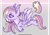 Size: 2388x1668 | Tagged: safe, artist:caramelbolt24, oc, oc only, oc:starry sparkle, pegasus, pony, abstract background, colored wings, colored wingtips, ear fluff, female, magical lesbian spawn, mare, multicolored hair, offspring, parent:rainbow dash, parent:twilight sparkle, parents:twidash, pegasus oc, signature, solo, story included, unshorn fetlocks, wings