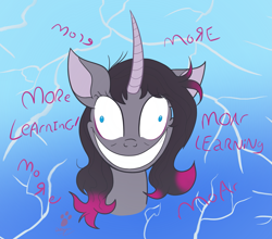 Size: 2245x1973 | Tagged: safe, artist:duragan, oleander (tfh), twilight sparkle, pony, unicorn, them's fightin' herds, g4, broken, community related, creepy, creepy smile, dark magic, implied fhtng th§ ¿nsp§kbl, insanity, magic, messy mane, moar, oleander being twilight, shattered, smiling, snapped, solo, talking to herself, twilight snapple