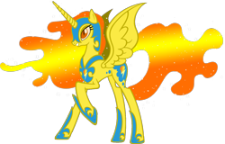 Size: 1600x1024 | Tagged: dead source, safe, artist:doctorxfizzle, nightmare moon, spitfire, alicorn, pony, g4, race swap, recolor, simple background, solo, transparent background, wonderbolts