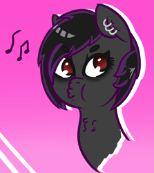 Size: 751x843 | Tagged: safe, artist:lazerblues, oc, oc only, oc:deep rest, pony, bust, ear piercing, earring, jewelry, piercing, solo, whistling