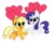 Size: 2048x1637 | Tagged: safe, artist:kittyrosie, derpibooru exclusive, applejack, rarity, earth pony, pony, unicorn, g4, balloon, blushing, commission, commissioner:raritybro, cute, duo, female, floating, heart balloon, jackabetes, lesbian, open mouth, raribetes, ship:rarijack, shipping, simple background, smiling, sweet dreams fuel, white background, ych result
