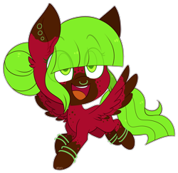 Size: 2588x2512 | Tagged: safe, artist:jetjetj, part of a set, oc, oc only, oc:toxic cherry, pegasus, pony, chibi, commission, female, high res, mare, simple background, solo, transparent background, ych result