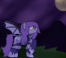 Size: 1280x1120 | Tagged: safe, artist:cybermagus, oc, oc only, oc:amelia valkyria, bat pony, pony, ask the lunar general, female, mare, night, solo