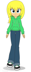 Size: 1206x2793 | Tagged: safe, artist:amgiwolf, oc, oc only, oc:jenny naja, equestria girls, g4, base used, clothes, eyelashes, female, hoodie, pants, shoes, simple background, smiling, solo, transparent background
