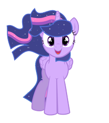 Size: 1200x1358 | Tagged: safe, artist:crimsoncow, twilight sparkle, alicorn, pony, g4, flowing mane, looking at you, simple background, smiling, transparent background, twilight sparkle (alicorn), vector