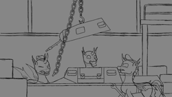 Size: 1920x1080 | Tagged: safe, artist:tiviyl, changeling, equestria at war mod, factory, panzer, panzer ii, silly, sketch, tank (vehicle), wip