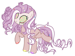 Size: 2468x1840 | Tagged: safe, artist:witchs_circle, oc, oc only, oc:molly pop, earth pony, pony, drugs, female, makeup, mare, mascara, multicolored eyes, pills, raised hoof, raised leg, running makeup, simple background, solo, transparent background