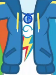 Size: 1920x2565 | Tagged: safe, screencap, rainbow dash, human, equestria girls, g4, my little pony equestria girls: better together, run to break free, boobshot, breasts, clothes, cropped, cutie mark, cutie mark on clothes, female, geode of super speed, hoodie, jewelry, magical geodes, necklace, pictures of chests, solo