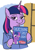 Size: 452x647 | Tagged: safe, artist:jargon scott, twilight sparkle, alicorn, pony, g4, book, clothes, female, looking at you, mare, sliders, solo, suit, twilight sparkle (alicorn)