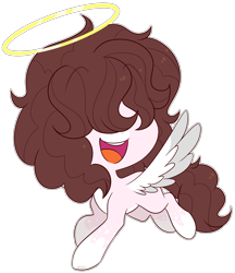 Size: 2240x2596 | Tagged: safe, artist:jetjetj, part of a set, oc, oc only, pegasus, pony, ambiguous gender, commission, hair over eyes, halo, high res, simple background, solo, transparent background, ych result