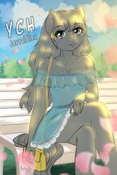 Size: 1300x1947 | Tagged: safe, artist:jerraldina, anthro, female, furry, outdoors, solo, spring