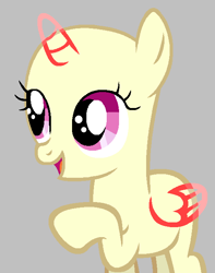 Size: 522x662 | Tagged: safe, artist:diamondbellefan25, alicorn, pony, g4, the one where pinkie pie knows, bald, base, female, filly, gray background, hooves, hooves up, open mouth, raised hoof, raised leg, simple background, solo