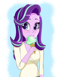 Size: 3000x3800 | Tagged: safe, artist:cobra0281, starlight glimmer, equestria girls, g4, food, high res, ice cream, simple background, solo