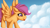 Size: 5760x3240 | Tagged: safe, artist:sevenserenity, scootaloo, pegasus, pony, g4, cloud, cute, cutealoo, female, filly, flying, illustration, patreon, patreon reward, redraw, scootaloo can fly, sky, solo, spread wings