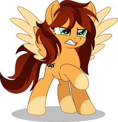Size: 4492x4641 | Tagged: safe, artist:kojibiose, oc, oc only, oc:golden, pegasus, pony, g4, absurd resolution, female, mare, solo, two toned wings, wings