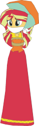 Size: 315x1012 | Tagged: safe, artist:caido58, sunset shimmer, equestria girls, g4, arm behind back, bondage, bound and gagged, cloth gag, clothes, gag, long skirt, simple background, skirt, solo, tied up, transparent background, victorian