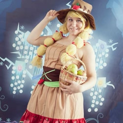 Size: 759x759 | Tagged: safe, applejack, human, g4, bronukon, clothes, cosplay, costume, irl, irl human, photo