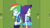 Size: 1280x720 | Tagged: safe, screencap, rainbow dash, rarity, best trends forever, best trends forever: rainbow dash, equestria girls, g4, my little pony equestria girls: better together, back to back, bracelet, clothes, cutie mark, cutie mark on clothes, duo, duo female, female, geode of shielding, geode of super speed, hoodie, jewelry, lockers, magical geodes, rarity peplum dress