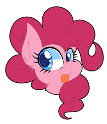 Size: 1273x1477 | Tagged: safe, artist:saveraedae, pinkie pie, earth pony, pony, :p, bust, colored pupils, cute, diapinkes, ear fluff, female, head, looking at you, neck fluff, portrait, simple background, solo, sparkly eyes, tongue out, transparent background