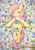 Size: 950x1344 | Tagged: safe, artist:littlehybridshila, fluttershy, parasprite, pegasus, pony, g4, swarm of the century, american beauty, bedroom eyes, female, folded wings, lidded eyes, looking at you, lying down, mare, on back, parasprite bikini, parody, poster parody, smiling, solo, wings