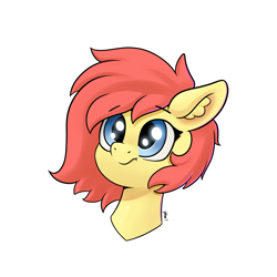 Size: 4000x4000 | Tagged: safe, artist:yelowcrom, oc, oc only, oc:brushie, earth pony, pony, bust, female, not fluttershy, simple background, solo, white background