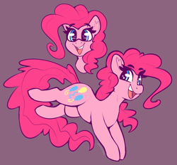Size: 3216x2988 | Tagged: safe, artist:graphene, pinkie pie, earth pony, pony, bust, cute, diapinkes, female, happy, high res, jumping, looking at you, mare, open mouth, portrait, simple background, smiling, solo