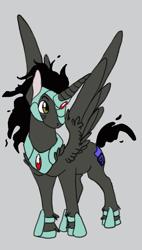 Size: 493x868 | Tagged: safe, artist:mightylioness, king sombra, alicorn, pony, g4, alicornified, clothes, headcanon, helmet, lord sombra, male, peytral, race swap, shoes, solo, sombra's cutie mark, sombracorn