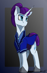 Size: 1400x2160 | Tagged: safe, artist:tenebrisnoctus, pony, unicorn, alternate timeline, female, mare, night maid rarity, nightmare takeover timeline, signature, simple background, solo