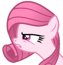 Size: 303x312 | Tagged: safe, artist:muhammad yunus, oc, oc only, oc:annisa trihapsari, earth pony, pony, g4, base used, earth pony oc, female, gritted teeth, mare, medibang paint, not rarity, pink body, pink hair, simple background, solo, transparent background, vector
