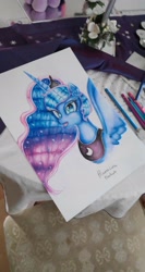 Size: 1080x2026 | Tagged: safe, artist:plooshart, princess celestia, princess luna, alicorn, pony, g4, luna eclipsed, commission, commissions open, cute, drawing, female, green eyes, happy, oil painting, royal sisters, siblings, sisters, smiling, traditional art