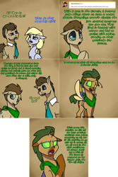 Size: 1502x2254 | Tagged: safe, artist:lightgraphicsdraws, derpy hooves, doctor whooves, time turner, oc, oc:tantamount, changeling, earth pony, pony, lovestruck derpy, tantamount time turner, g4, blue eyes, changeling oc, disguise, disguised changeling, doctor who, earth pony oc, eyes open, green sclera, male, male oc, pony oc, stallion, the doctor
