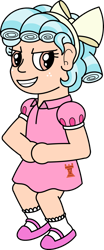 Size: 925x2231 | Tagged: safe, artist:peternators, cozy glow, human, g4, clothes, cutie mark, cutie mark on clothes, dress, evil smile, female, grin, humanized, simple background, smiling, solo, transparent background