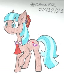 Size: 866x1014 | Tagged: safe, artist:cmara, coco pommel, earth pony, pony, g4, female, mare, raised hoof, simple background, solo, traditional art, white background
