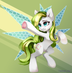 Size: 2346x2400 | Tagged: safe, artist:twinkling, oc, oc only, oc:tea fairy, pegasus, pony, high res, solo