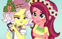 Size: 1280x810 | Tagged: safe, artist:3d4d, edit, edited screencap, screencap, gloriosa daisy, vignette valencia, equestria girls, equestria girls specials, g4, my little pony equestria girls: better together, my little pony equestria girls: legend of everfree, my little pony equestria girls: rollercoaster of friendship, blushing, female, gloriette, lesbian, shipping