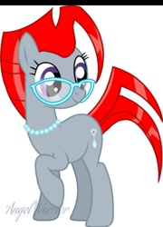 Size: 1080x1499 | Tagged: safe, silver spoon, earth pony, pony, g4, alternate hairstyle, base used, glasses, red hair, solo, teenager