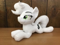 Size: 2048x1536 | Tagged: safe, artist:peruserofpieces, oc, oc only, oc:petina, pony, unicorn, irl, photo, plushie, smiling, solo