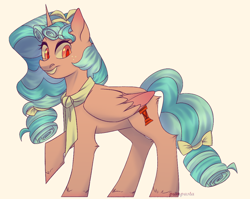 Size: 1122x892 | Tagged: safe, artist:pmpst, cozy glow, alicorn, pony, g4, alicornified, alternate universe, cozycorn, older, older cozy glow, race swap, simple background, solo