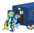 Size: 1606x1544 | Tagged: safe, artist:rokosmith26, lightning dust, rainbow dash, pegasus, pony, g4, arm behind back, arrested, bound wings, chains, clothes, commission, cuffs, duo, eyes closed, female, finished commission, flailing, frustrated, holding a pony, officer ld, open mouth, police officer, police uniform, prisoner rd, seat, simple background, smiling, smirk, standing, tied up, transparent background, wagon, wheel, wings