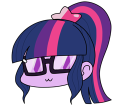 Size: 740x640 | Tagged: safe, artist:batipin, part of a set, sci-twi, twilight sparkle, equestria girls, g4, :3, glasses, head only, simple background, solo, transparent background