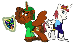 Size: 500x295 | Tagged: safe, artist:codythemaverick, oc, pony, craig mccracken, crossover, hat, lauren faust, link, ponified, princess zelda, simple background, the legend of zelda, the powerpuff girls, transparent background, wander over yonder, wander's hat