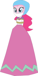Size: 480x943 | Tagged: safe, artist:caido58, pinkie pie, equestria girls, g4, arm behind back, bondage, cloth gag, clothes, gag, long skirt, simple background, skirt, solo, tied up, transparent background, victorian
