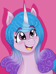 Size: 1932x2576 | Tagged: safe, artist:missc3po, izzy moonbow, pony, unicorn, g5, open mouth, smiling, solo, sparkles
