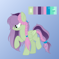 Size: 1700x1700 | Tagged: safe, artist:katelynleeann42, oc, oc only, oc:kiki leaves, pegasus, pony, braid, female, mare, solo