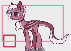 Size: 2286x1642 | Tagged: safe, artist:caramelbolt24, oc, oc only, oc:scales blossom, dracony, dragon, hybrid, pony, abstract background, ear fluff, female, grin, interspecies offspring, magical lesbian spawn, offspring, parent:fluttershy, parent:princess ember, parents:embershy, signature, smiling, solo
