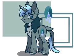 Size: 1920x1396 | Tagged: safe, artist:caramelbolt24, oc, oc only, oc:shining plate, changepony, hybrid, pony, unicorn, choker, colored hooves, ear fluff, horn, interspecies offspring, leonine tail, male, offspring, parent:queen chrysalis, parent:shining armor, parents:shining chrysalis, signature, simple background, solo, stallion, story included, transparent background, unicorn oc