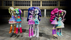 Size: 1280x720 | Tagged: safe, artist:fullmoonrose7, applejack, fluttershy, pinkie pie, rainbow dash, rarity, twilight sparkle, alicorn, equestria girls, g4, my little pony equestria girls, 3d, bare shoulders, fall formal outfits, female, humane five, humane six, lesbian, ship:appledash, ship:flutterpie, ship:rarilight, shipping, sleeveless, source filmmaker, strapless, twilight sparkle (alicorn)