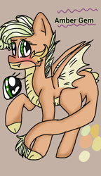 Size: 540x938 | Tagged: safe, artist:cocolove2176, oc, oc only, dracony, dragon, hybrid, pony, blushing, eyelashes, female, heart eyes, interspecies offspring, offspring, parent:applejack, parent:spike, parents:applespike, reference sheet, simple background, transparent background, wingding eyes