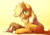 Size: 2400x1700 | Tagged: safe, artist:ohemo, applejack, winona, dog, earth pony, pony, g4, chest fluff, clothes, cute, cutie mark, duo, eyes closed, jackabetes, looking at you, loose hair, morning ponies, mouth hold, shirt, sitting, smiling, t-shirt, tongue out, winonabetes